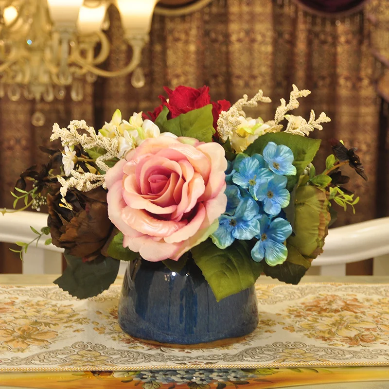 Цветочная ваза в стиле гостиной декоративная цветочная упаковка имитации цветов