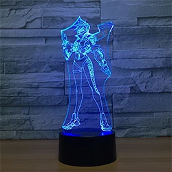 changeable Overwatch Widowmaker 3D настольная лампа 7 видов цветов Изменение 3D ночной светильник Модель персонажа Иллюзия Bulbing лампа с сенсорным butoon Usb Led - Испускаемый цвет: changeable