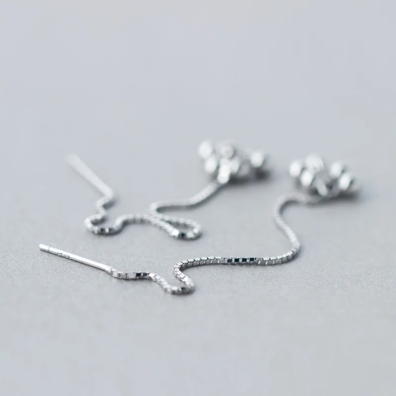 Реальный. Женские серьги из серебра 925 пробы с бусинами и кисточками|earrings long|threader