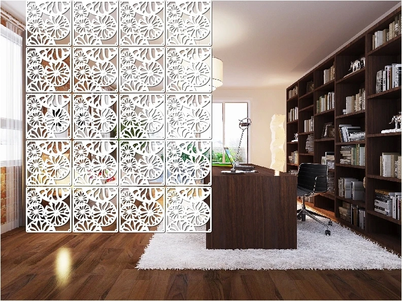 4 шт./лот оргстекло резные панели подвесной экран модная Гостиная полые подвесные