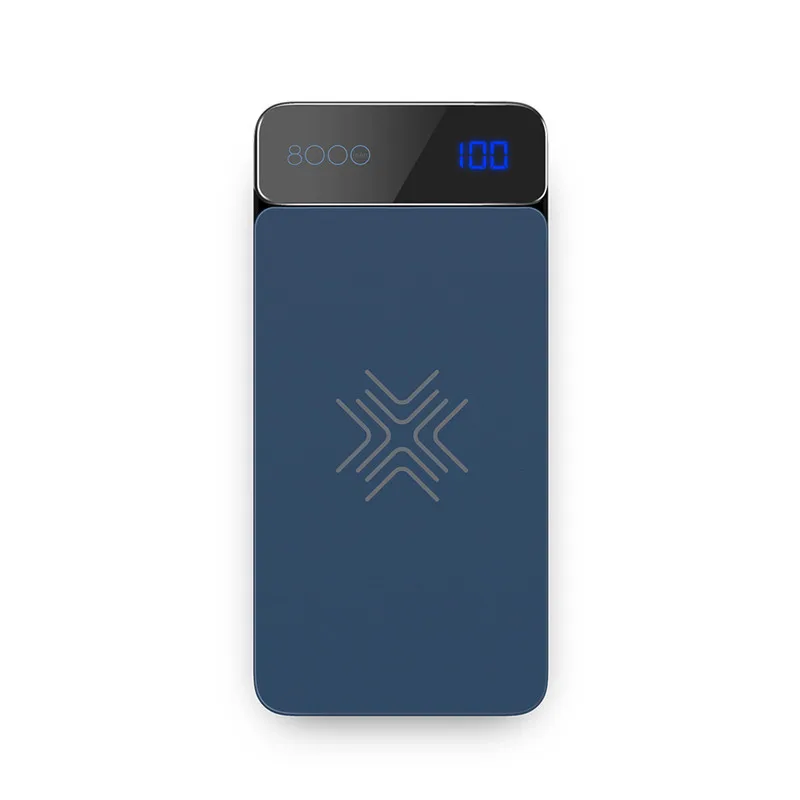 Blue ROCK 2 в 1 power Bank портативное зарядное устройство для беспроводной зарядки 18 Вт USB power bank для iPhone X для Xiaomi внешний повербанк type c - Цвет: Blue