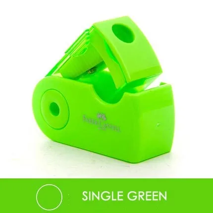 Single green 1 шт. FABER-CASTELL двухканальная точилка для карандашей с одним отверстием и двойным отверстием Многофункциональный канцелярский инструмент для офиса - Цвет: Single green