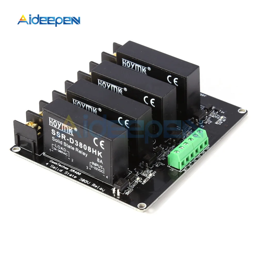 4 канальное твердотельное реле стандарта SSR 380 в 8 а триггерный модуль для Arduino R3