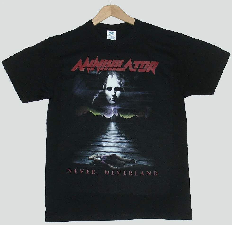 Черная футболка Annihilator рубашки Never Neverland летняя Новинка с короткими