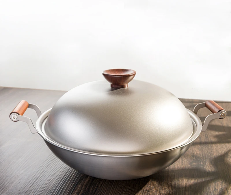 Keith титановая не покрытие Woks газовая плита с титановое покрытие 34 см двойное ухо шеф-повара сковорода вок кухонная посуда 3.5л Ti8124