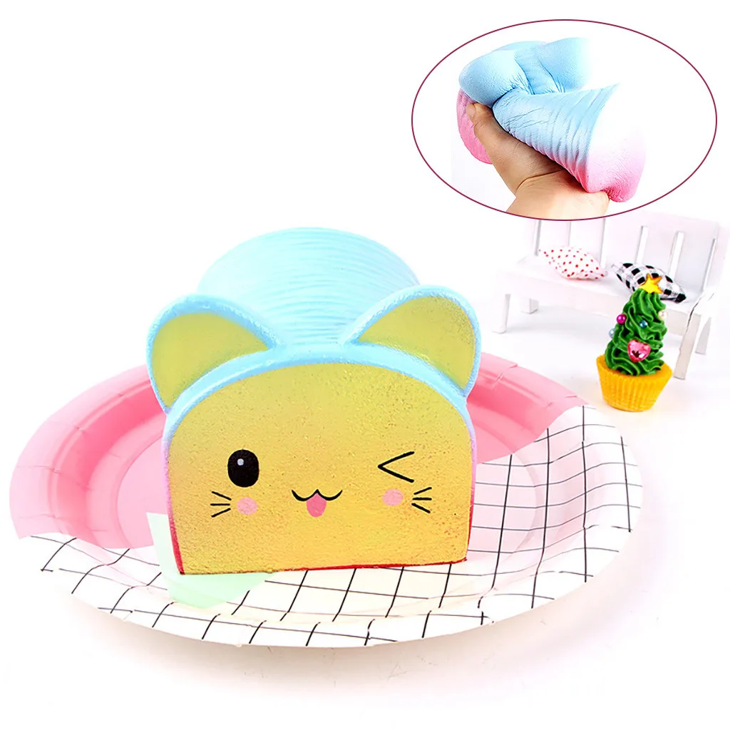 Сжимаемые продажи радужная голова кота хлеб медленно восстанавливается детские