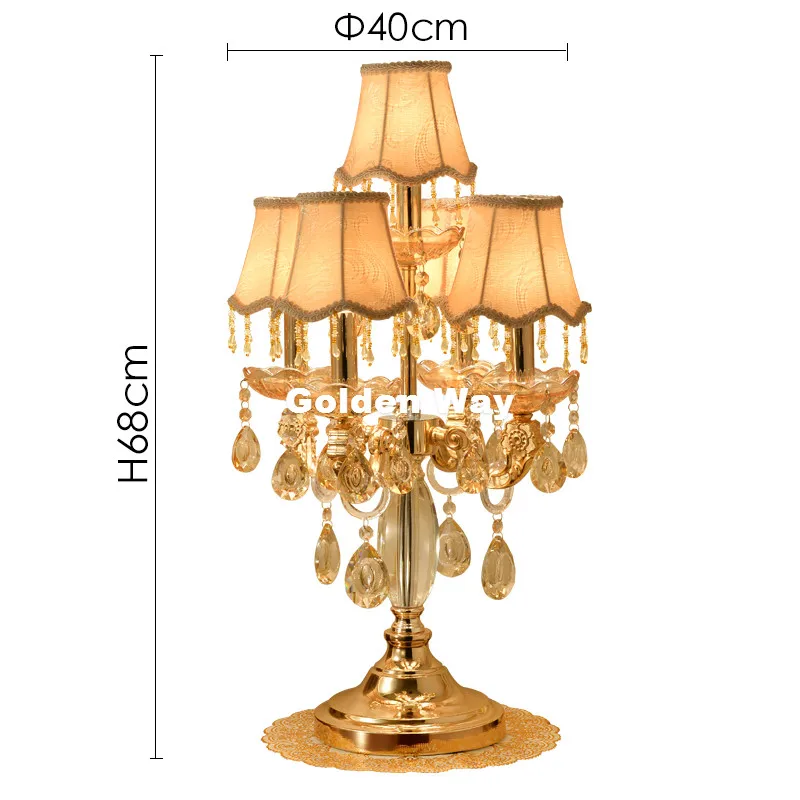 Free Shipping Modern Crystal Table Lamps For Living Room Bedroom Alloy Golden Lamp Shades Bedside Design Crystal Table/Desk Lamp