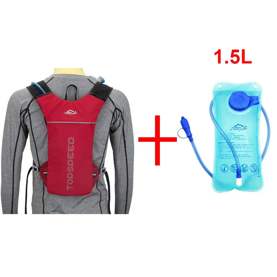 Red With Water Bag Местный лев 5л рюкзак гидратации для бега женский мужской спортивный рюкзак для бега, беговой марафон сумка - Цвет: Red With Water Bag