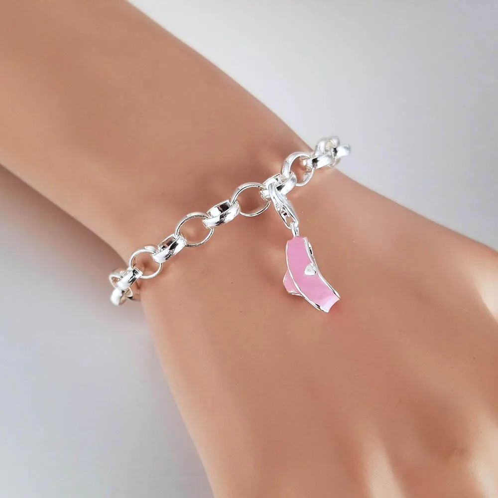 Bohemia 925 Sterling Silver Pink Glaze Bikini Swimwear Diy Charms Fit Bracelets Neckalce Making Jewelry For Women TCH0174 | Украшения и