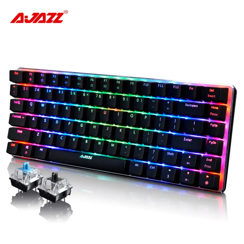 82 клавиши проводной AK33 RGB светодиодный с подсветкой Usb Мультимедиа эргономичная подсветка Механическая игровая клавиатура черный/синий переключатель