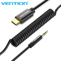 vention type c to 3 5mm audio cable usb type c 3 5 jack usb c to 3 5 mm spring aux cable for xiaomi car stereo speaker headphone
