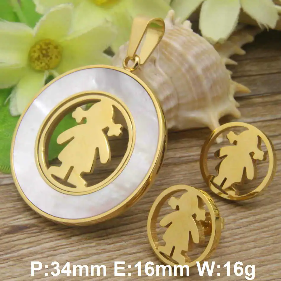 Оптовая продажа Модные Ювелирные наборы из нержавеющей стали золотистого и