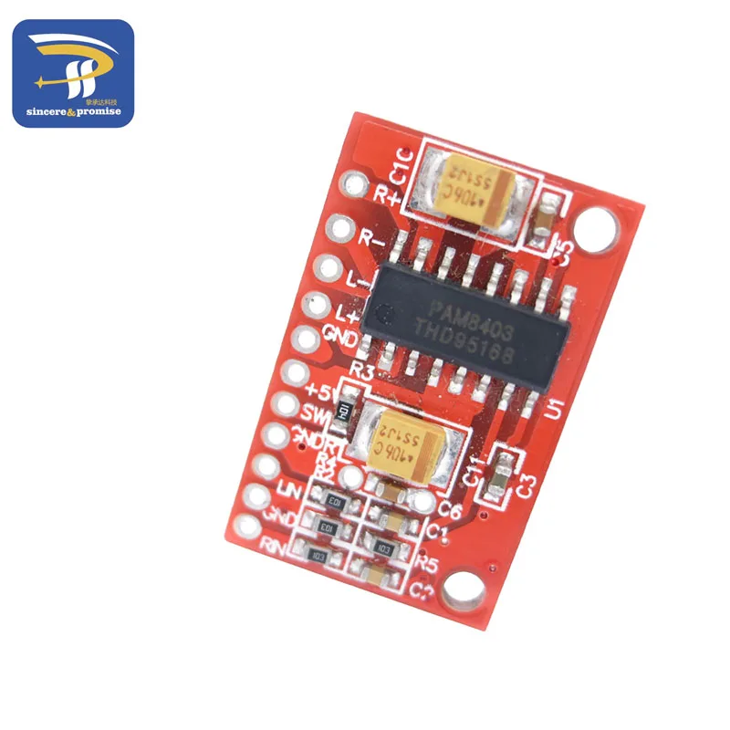 Новый 2 канала 3 Вт PAM8403 источник питания класса D аудио усилитель доска 5 в USB