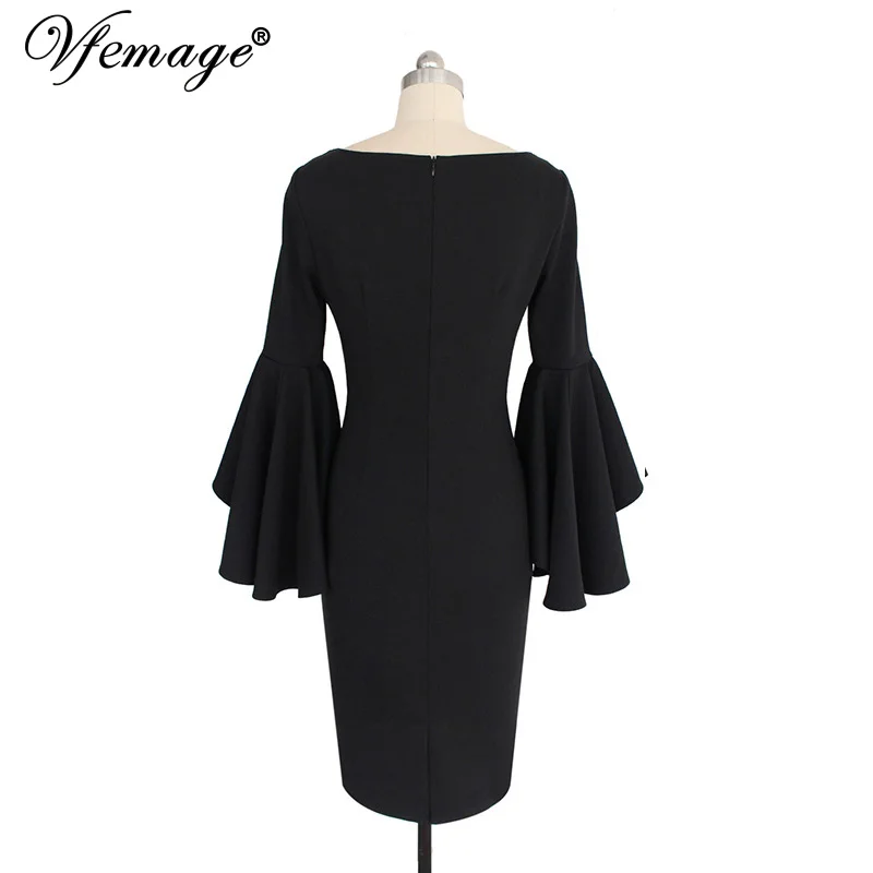 Женский vfemage сексуальный элегантный расклешенный колокольчик с длинными