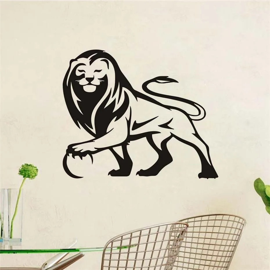 Lion Wall Stickers For Kids Rooms Decor Line Drawing Animal Removable Vinyl Art Decals Home Decoration Accessories | Дом и сад