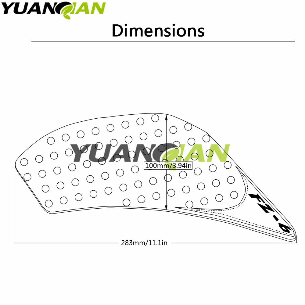 Противоскользящая наклейка на бак для Yamaha FZ6N 2006 2007 2008 2009 FZ 6N FZ6 N| |