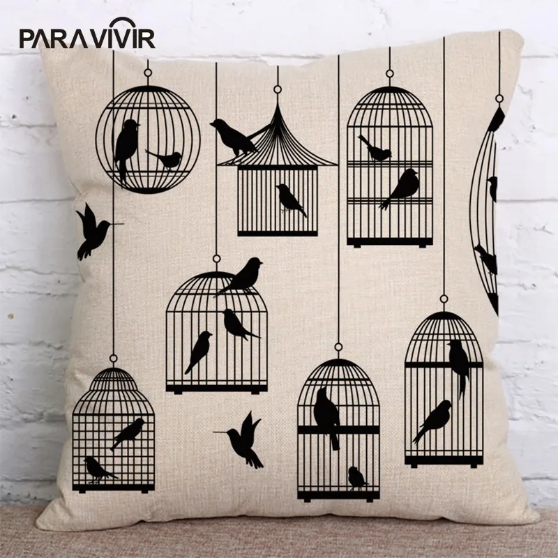 Para Vivir мультфильм Товары для птиц Клетка Чехлы подушек Офис Украшение Хлопок