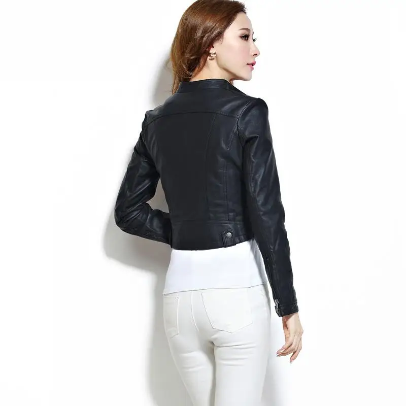 Женская Куртки Мотоцикла Новая Мода Весна Осень Женщины Искусственного Мягкой