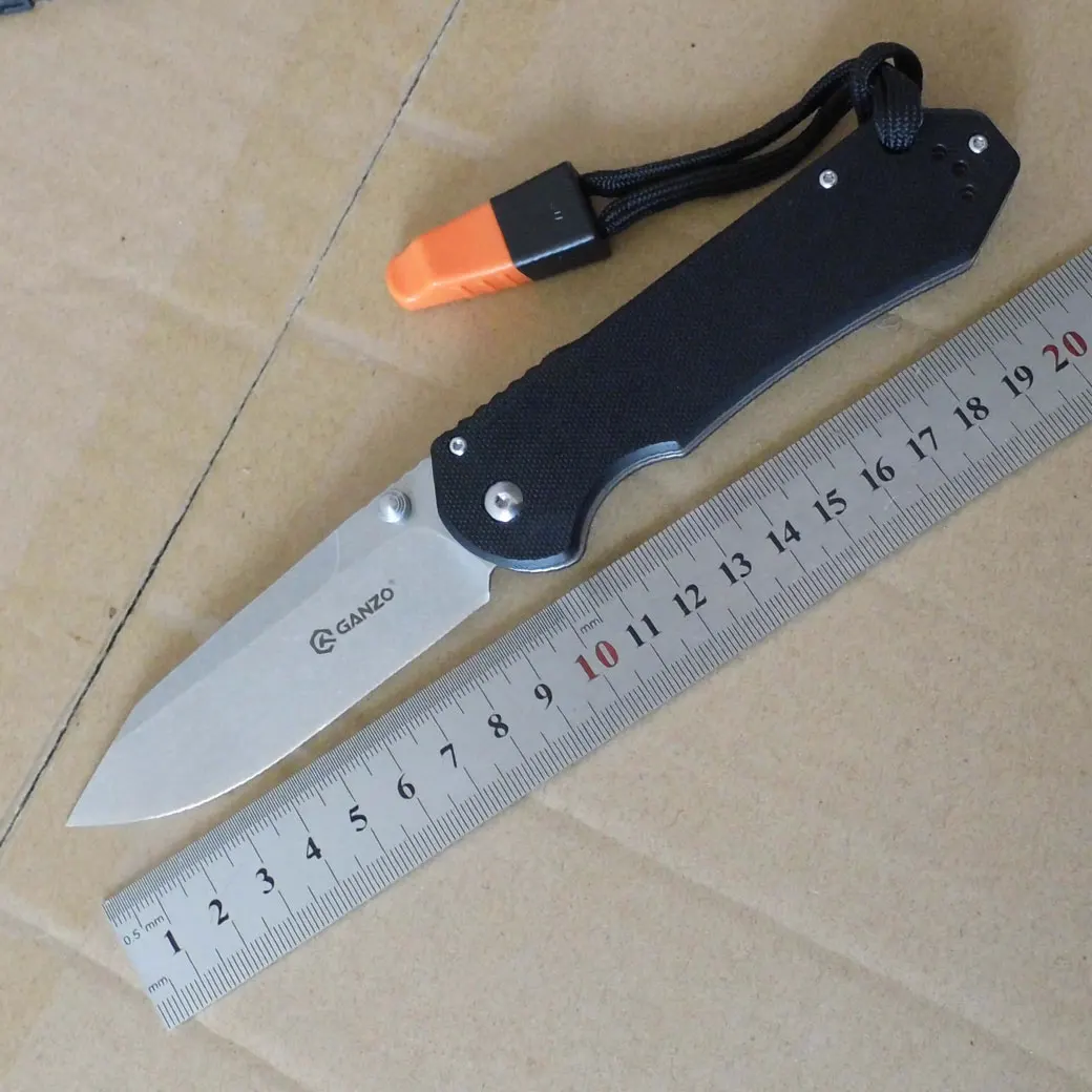 Черный Жар-Ganzo G7452 440C G10 или ручка из углеродного волокна, складной нож для выживания Отдых на природе нож карманный тактический уличный инструмент EDC - Цвет: Черный