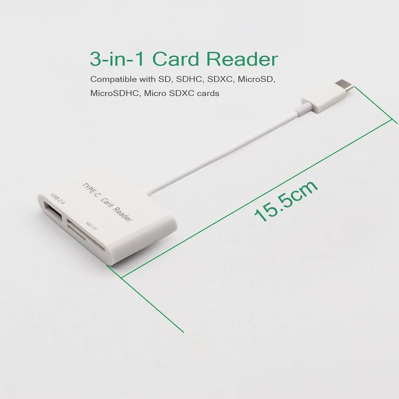 Устройство для чтения SD-карт 3 в 1 USB 2 0 кабель Type C Micro SD TF смарт-устройство карт
