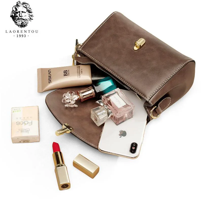 Женская кожаная сумка мессенджер LAORENTOU роскошная в стиле ретро лето 2019|Сумки с