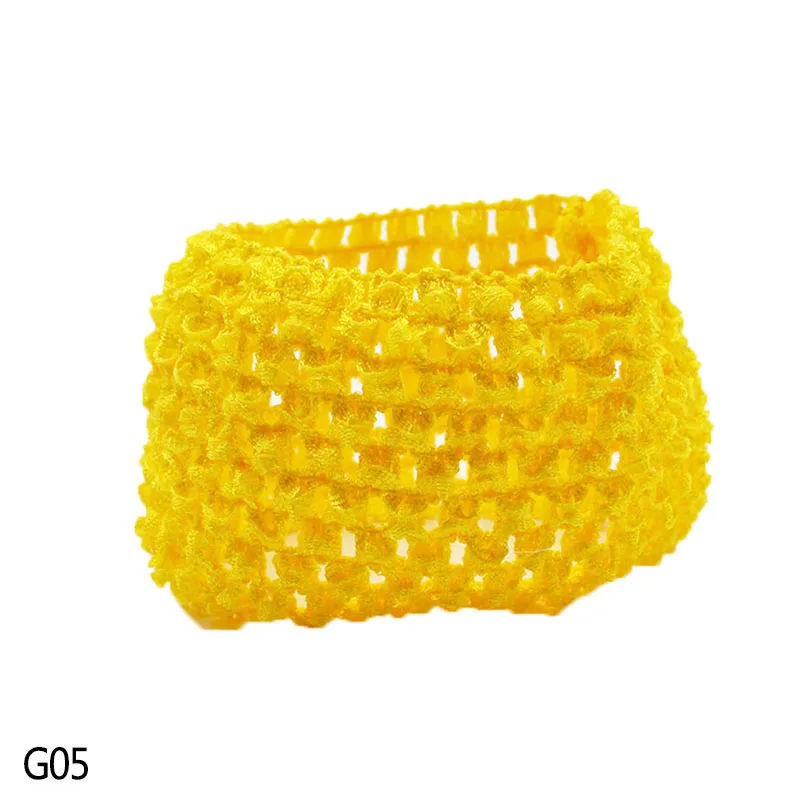 G05 1 шт., 14,5 см* 7 см, цветная шелковая повязка на голову для девочек, эластичное вязаное крючком повязка для волос, теплая повязка на голову, головной убор, Детские аксессуары для волос - Цвет: G05
