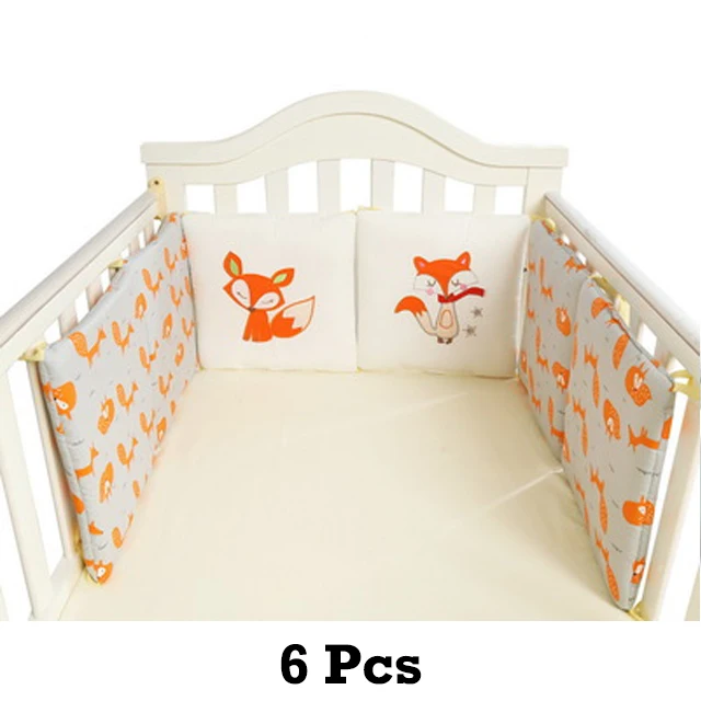6Pcs-9 3/6 шт Детские бамперы для кроватки, бампер для кроватки, защита для детского постельного белья, дышащая подушка для новорожденной кровати, декор для комнаты, детская кроватка - Цвет: 6Pcs-9
