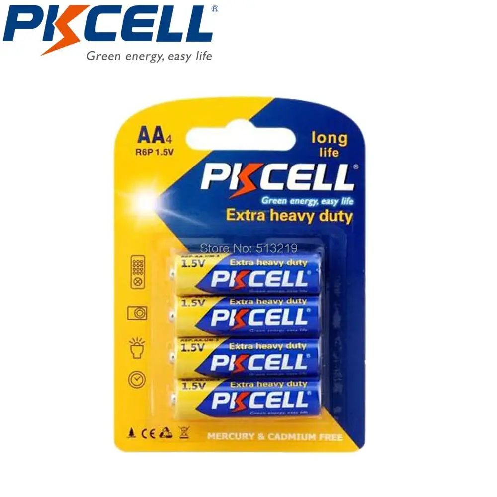 8 шт./2 карты PKCELL Супер сверхмощный аккумулятор R6P AA UM3 MN1500 E91 1,5 V AA батареи 2A одиночное использование батареи