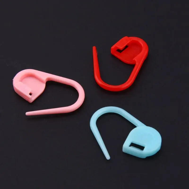 100pcs/lot Locking Stitch Marker Lock Pins Plastic Ring Markers for Knitting Needle Clip Craft Colorful Sewing Accessories
