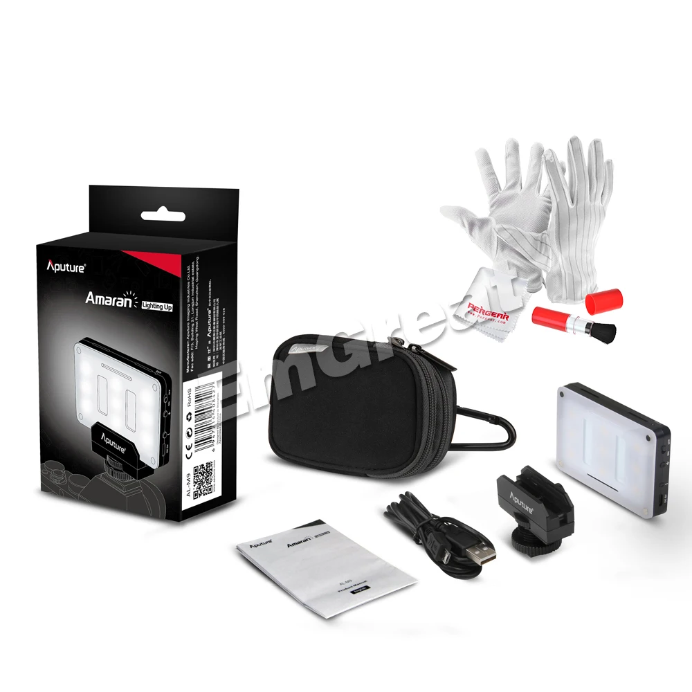 

Aputure AL-M9 LED Video Light with Filter Pockable TLCI/CRI 95+ on-camera Fill Light 9pcs SMD Beads for DSLR Camera+Pergear Kit