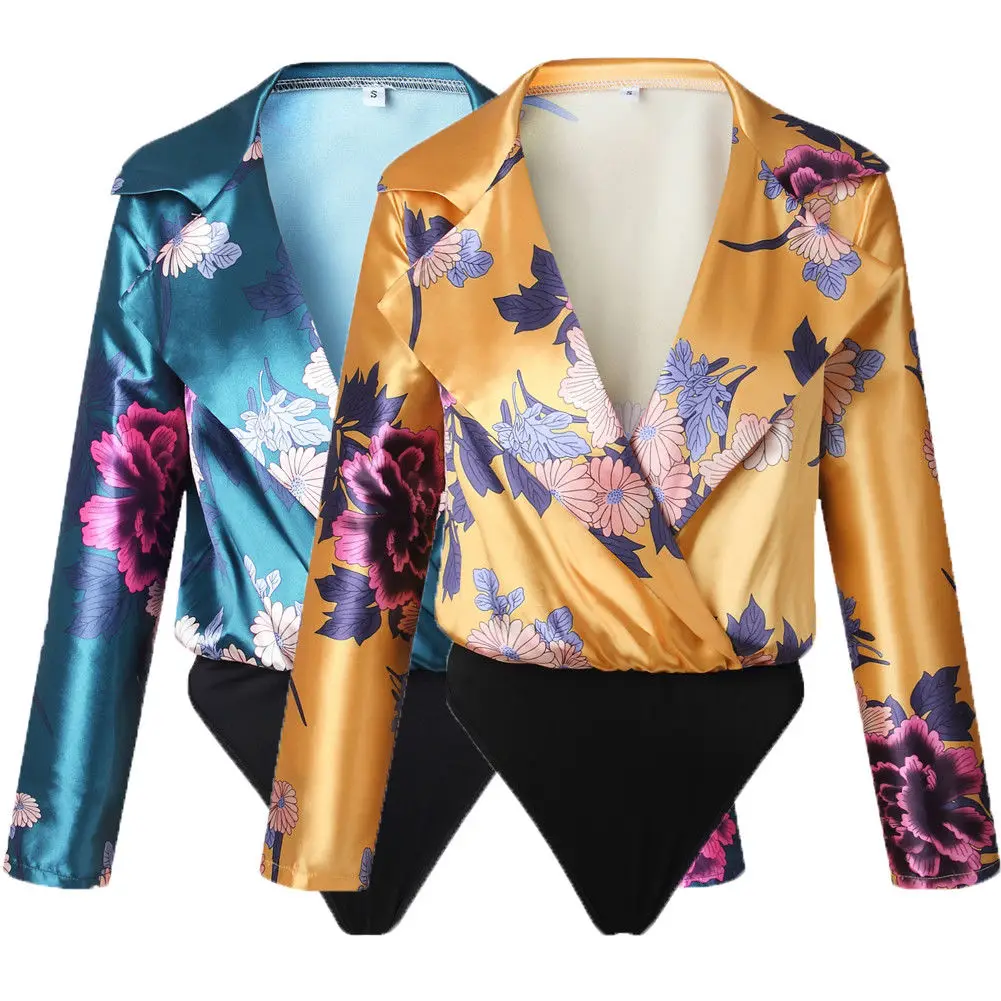 Новинка 2018 хит сексуальная женская рубашка с длинным рукавом комбинезон боди