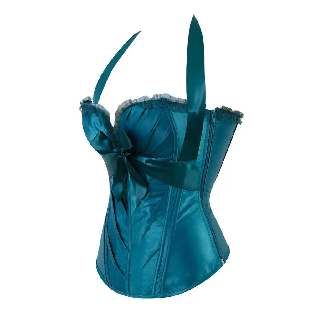 Сексуальный Атласный Корсет на шнуровке с чашкой нижнее белье корсеты молнии