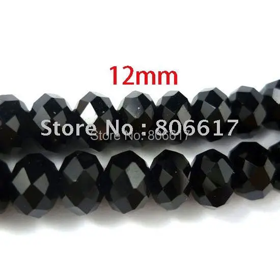 100 черные и граненые стеклянные бусины. бусины 12x10 мм (W00368)|faceted glass beads|glass beadsglass faceted