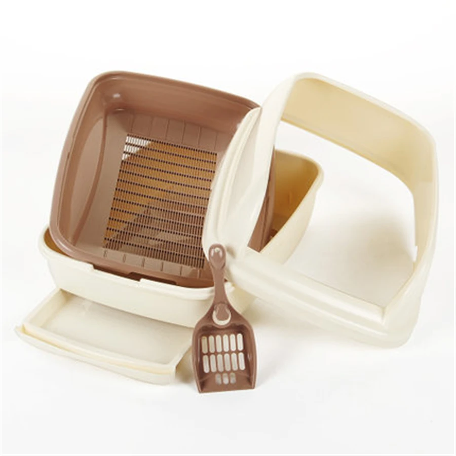 Большой закрытый туалет для кошки коробка лотки собака пластик кошка Туалет BedPan