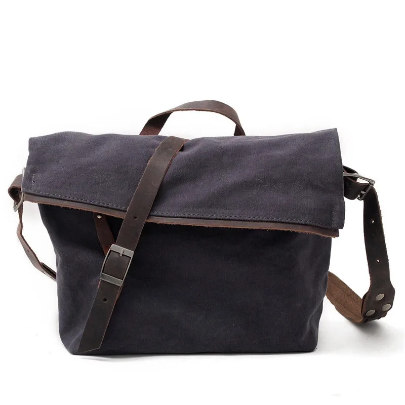 Vintage Crossbody Bag Military Canvas Shoulder New Arrivals Casual Tote Men Travel Bags Dark Gray School for youth Boy |