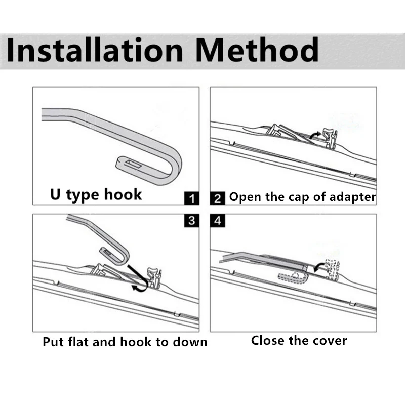 Гибридные щетки стеклоочистителя GSPSCN для KIA Rio DC / JB/UB подходят крючков с 2000 по 2017