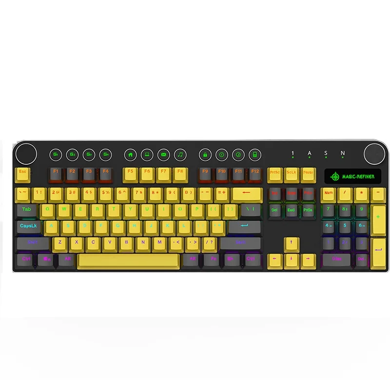 MAGIC REFINER MK13 104 ключ USB Проводная Подсветка ноутбука настольная Механическая игровая клавиатура PBT Keycap синяя Механическая ось