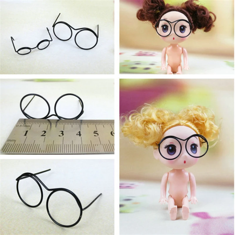 50pcs/bag dolls accessories metal glasses for 3.5/4.5cm cute decoration kids toys party nice toy gift kid w32 | Игрушки и хобби