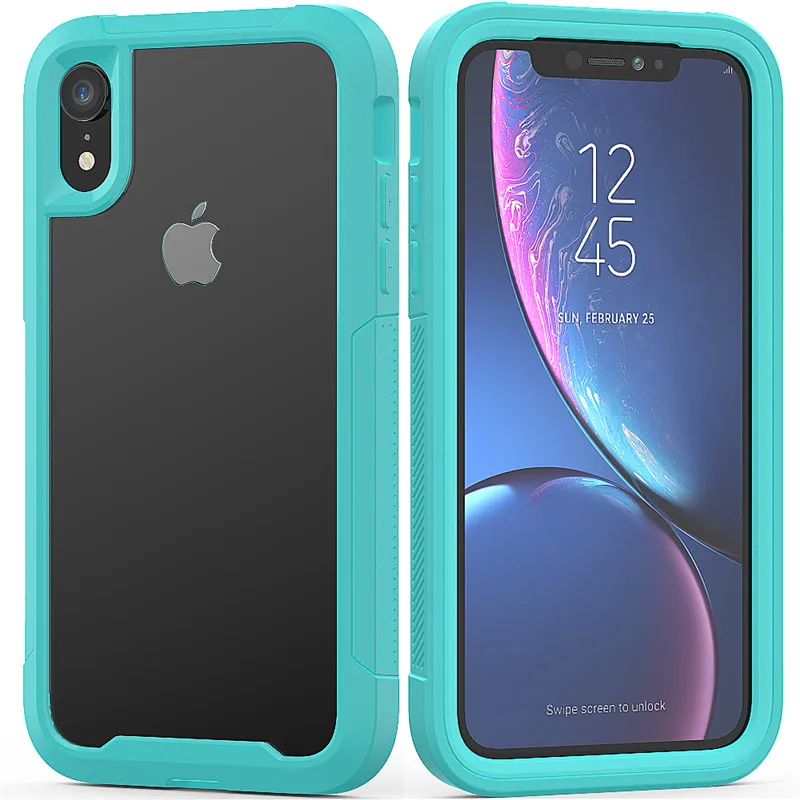 Light blue PC+ TPU военный амортизирующий чехол для iPhone 11Pro X XR XS Max прозрачный ультратонкий защитный чехол для 6 6s 7 8 Plus - Цвет: Light blue