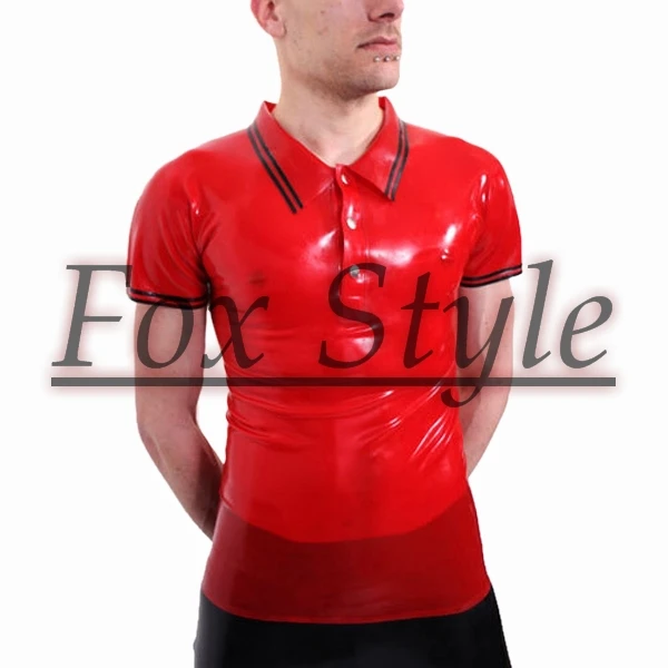

Free shipping Men's latex shorts shirt+jeans