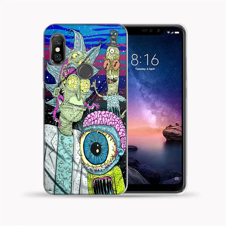 Для Xiaomi mi A1 A2 8 Lite Mate 9 8 Pro 5X 6X крышка Рик и Морти мягкий чехол из ТПУ с принтом "для Red mi 5 5A 6 7 7A Y3 K20 Pro Note 4 4X5 6 7 Pro