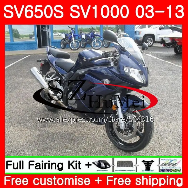 Обтекатель для SUZUKI Dark blue SV1000S SV650S 03 04 05 06 07 08 106SH.8 SV650 1000 S SV 650S 2003 2004 2005 2006 2007