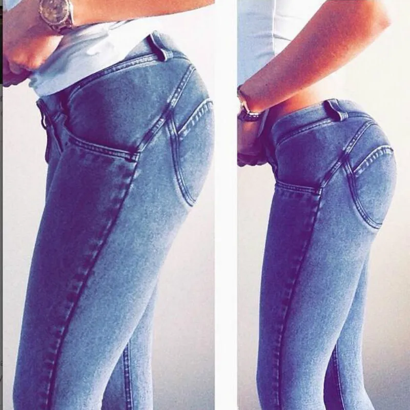 Autumn Women Jeans Sexy Slim Laddies Pants Low Waist Full Length Skinny Denim Jeans Casual Feamle Pencil Pants Washed Mujer
