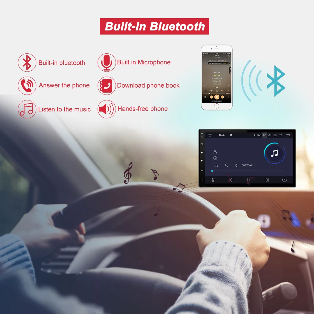 Bonroad Android 9,0 2 din универсальная gps навигация для Nissan для hyundai для Kia Автомагнитола стерео аудио wifi Bluetooth без DVD