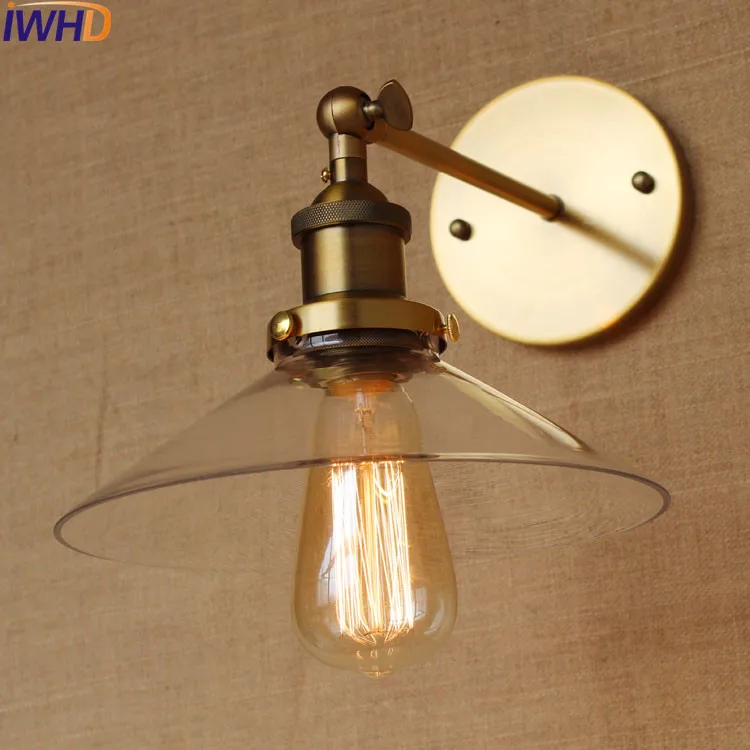 Iwhd Стекло мяч ретро Винтаж настенные светильники бра wandlamp LED edison промышленных настенный светильник Лофт Apliques сравнению Lampen