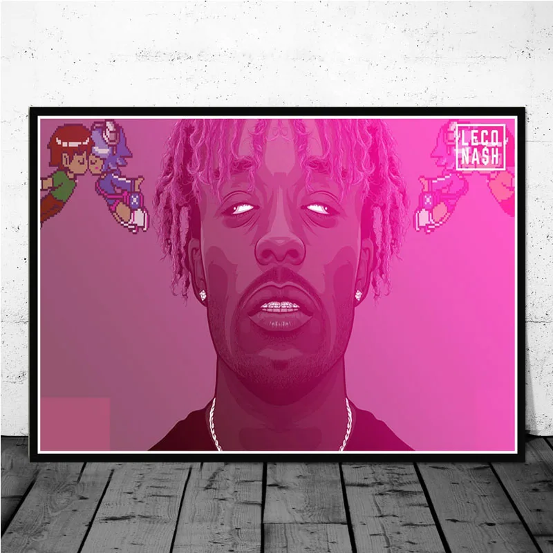 Печать плакатов Художественная Картина на холсте Lil Uzi Vert Luv Is Rage Rapper хип-хоп музыкальный альбом звезда настенные картины гостиная домашний декор - Цвет: Фиолетовый