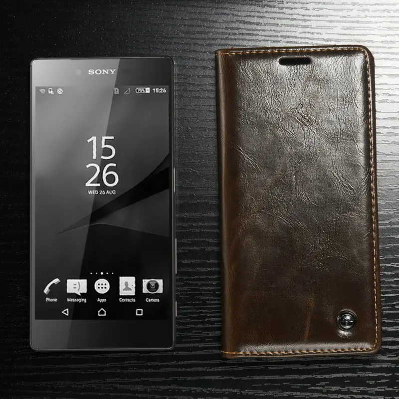 Чехол Me для телефона, чехол s для sony Z3 Z4 Z5, роскошный кожаный чехол в стиле ретро с откидной крышкой и отделением для карт, чехол-кошелек для sony Z3 Z4 Z5