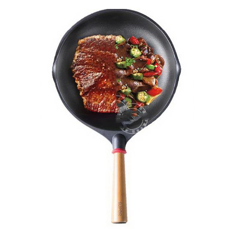 230622/Cast iron with frying pan / 28cm non-stick no fume Induction Cooker / universal wok/Fine workmanship