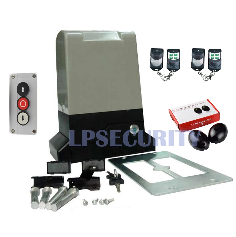 kit4 LPSECURITY автоматические раздвижные ворота открывалка двигатель для ворот до 800 кг(фотоэлементы, кнопки, лампы, клавиатуры, GSM ворот опционально - Цвет: kit4