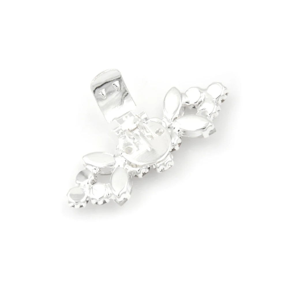

2PCS/lot Shinning White Zircon Crystal Flower Shoelaces Shoe Decoration Easy Clip for Bride Shoes